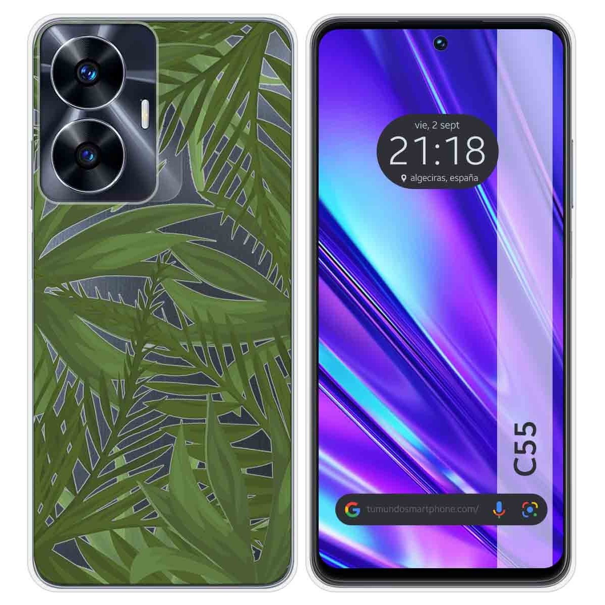 Funda Silicona Transparente para Realme C55 diseño Jungla Dibujos