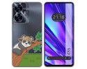 Funda Silicona Transparente para Realme C55 diseño Panda Dibujos