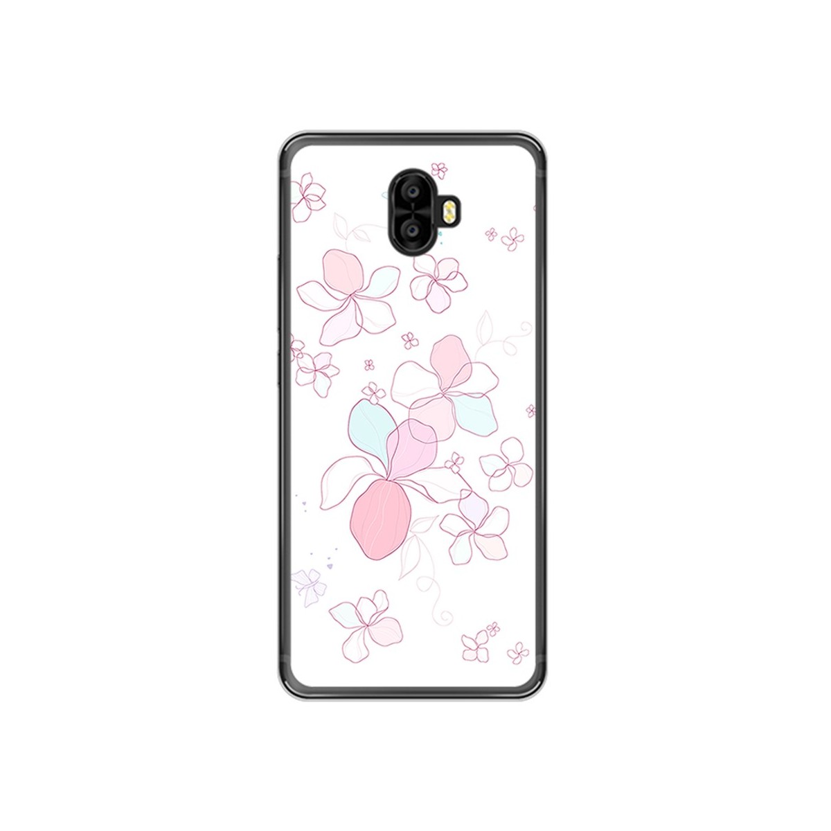 Funda Gel Tpu para Oukitel K8000 Diseño Flores Minimal Dibujos