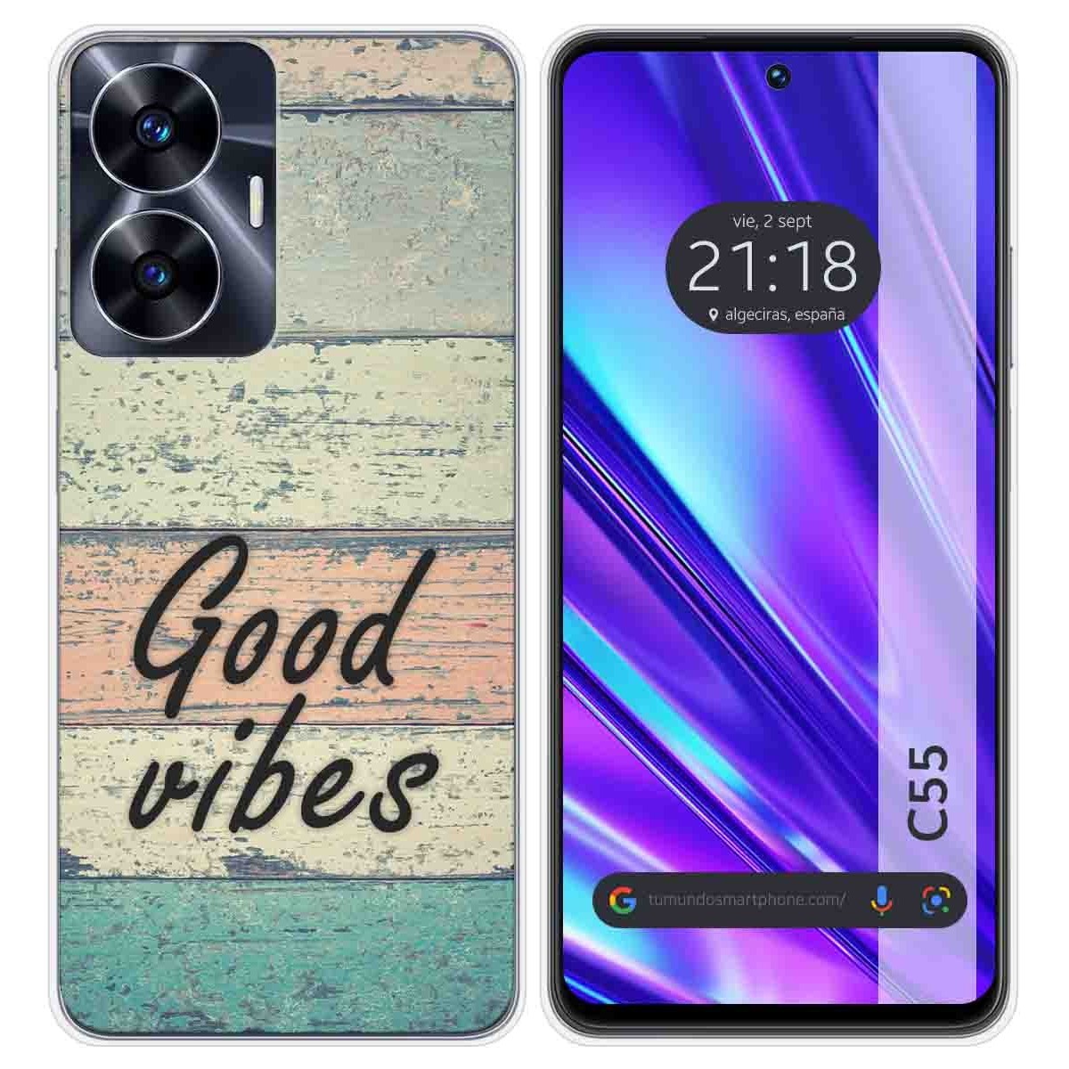 Funda Silicona para Realme C55 diseño Madera 01 Dibujos