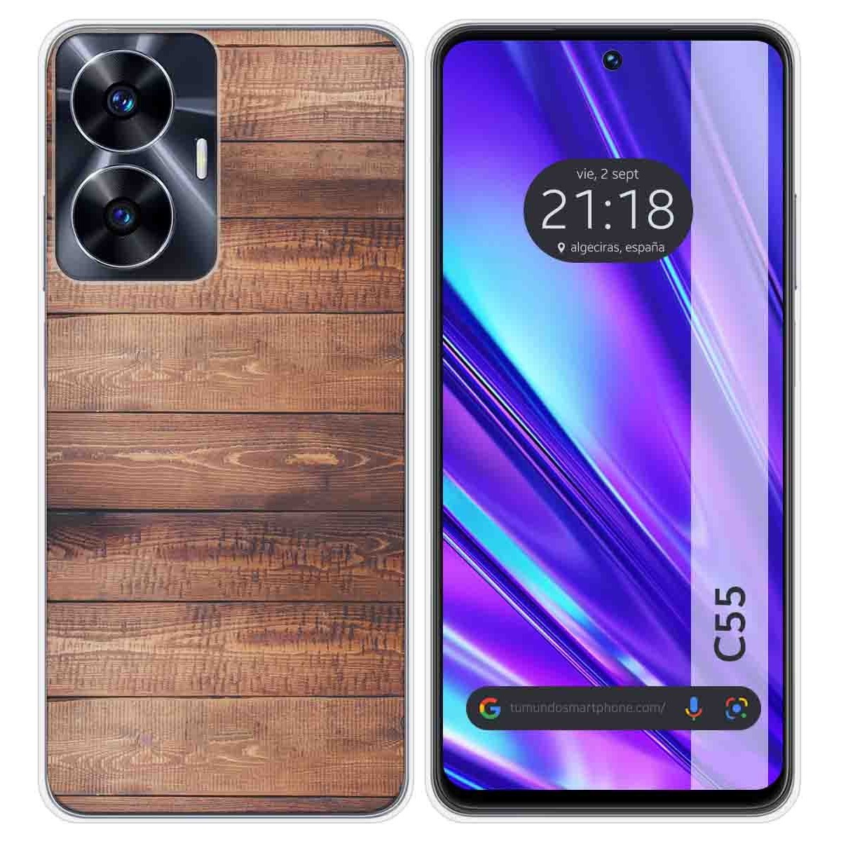 Funda Silicona para Realme C55 diseño Madera 02 Dibujos