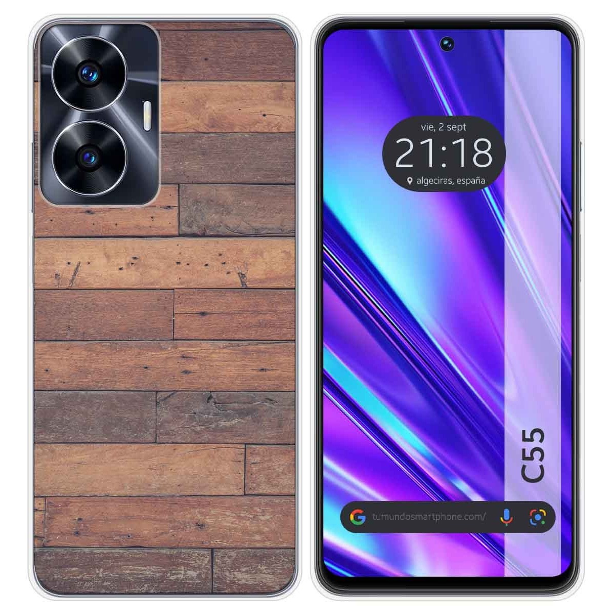 Funda Silicona para Realme C55 diseño Madera 03 Dibujos