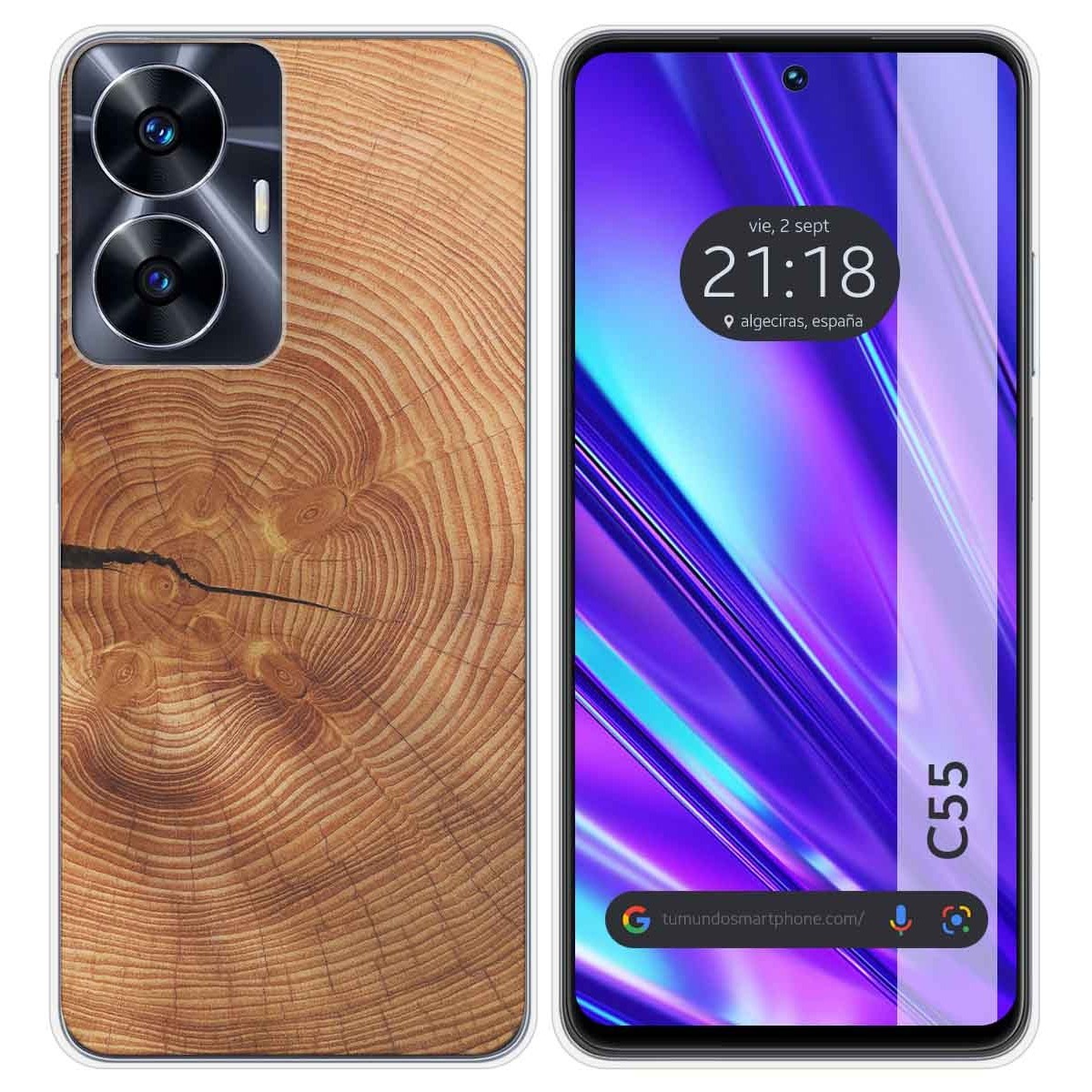 Funda Silicona para Realme C55 diseño Madera 04 Dibujos