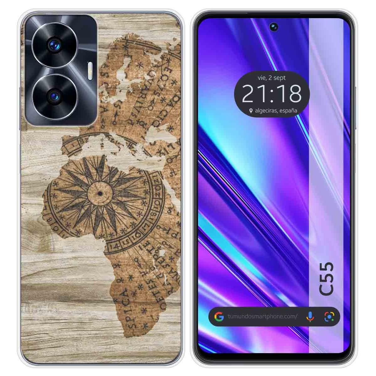 Funda Silicona para Realme C55 diseño Madera 07 Dibujos