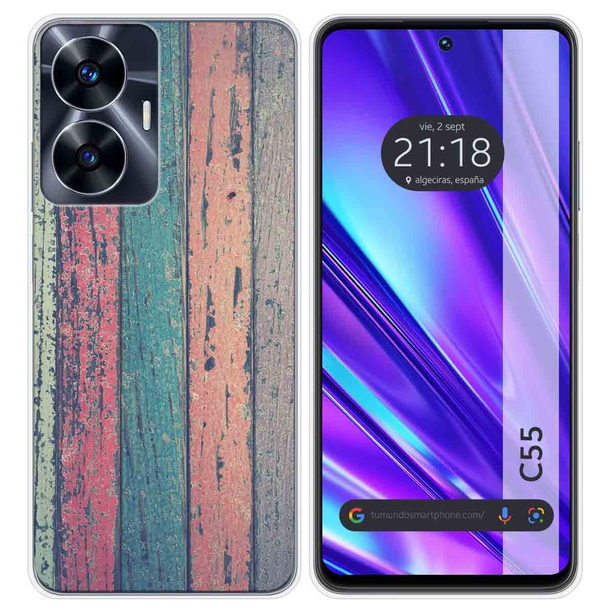 Funda Silicona para Realme C55 diseño Madera 10 Dibujos