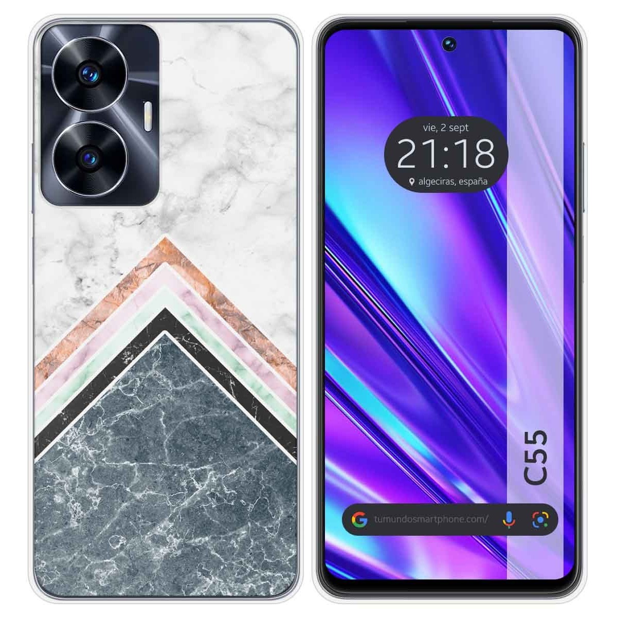 Funda Silicona para Realme C55 diseño Mármol 05 Dibujos