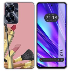Funda Silicona para Realme C55 diseño Brochas Dibujos