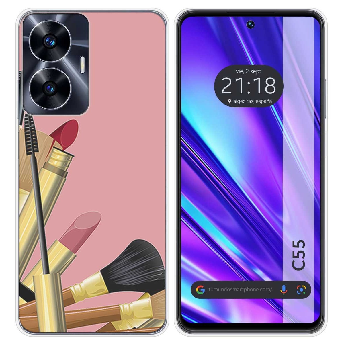 Funda Silicona para Realme C55 diseño Brochas Dibujos