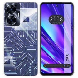 Funda Silicona para Realme C55 diseño Circuito Dibujos