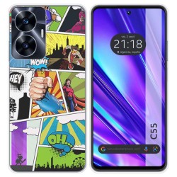 Funda Silicona para Realme C55 diseño Comic Dibujos
