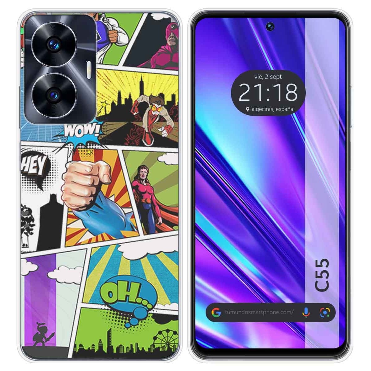 Funda Silicona para Realme C55 diseño Comic Dibujos