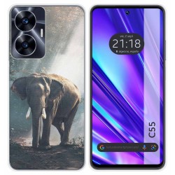 Funda Silicona para Realme C55 diseño Elefante Dibujos