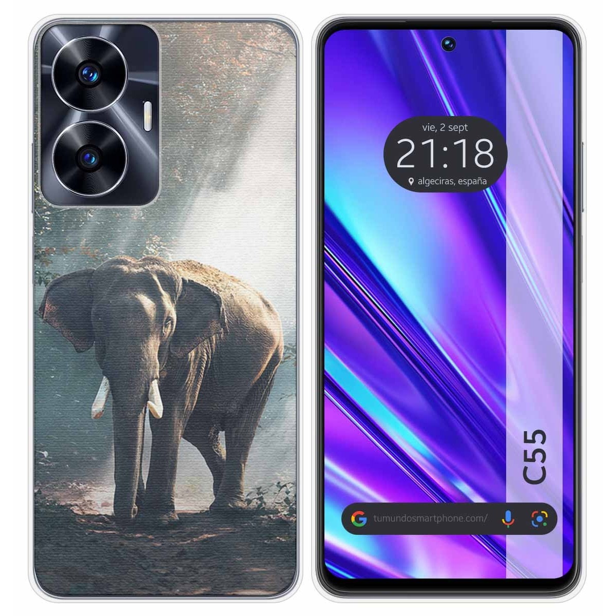 Funda Silicona para Realme C55 diseño Elefante Dibujos