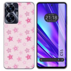 Funda Silicona para Realme C55 diseño Flores Dibujos