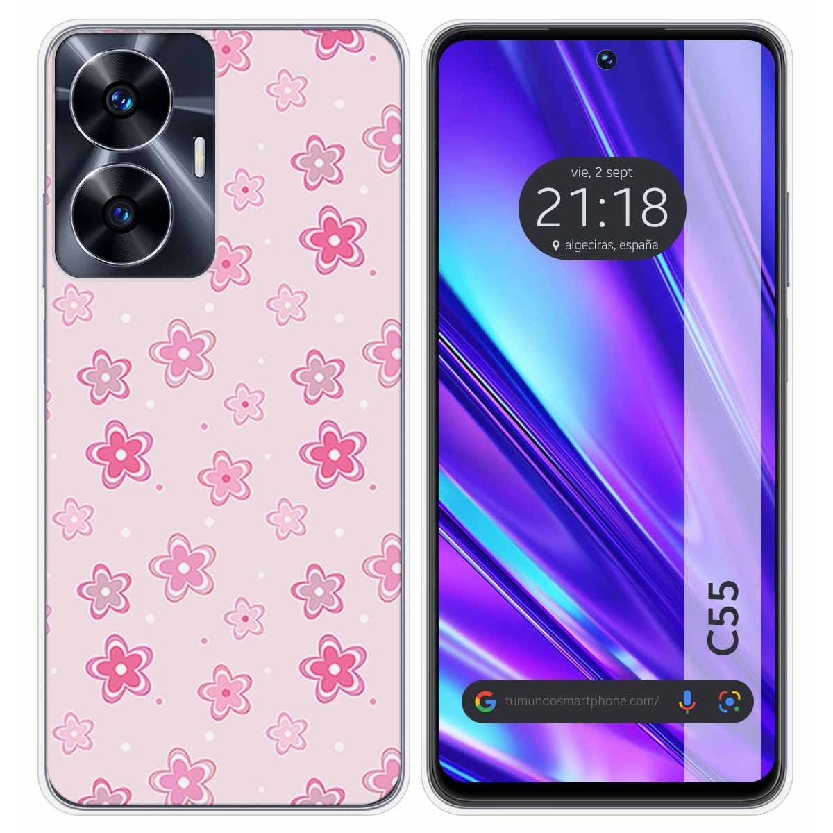 Funda Silicona para Realme C55 diseño Flores Dibujos