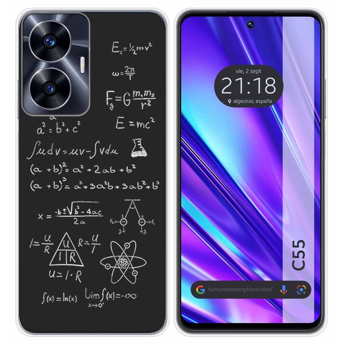 Funda Silicona para Realme C55 diseño Formulas Dibujos