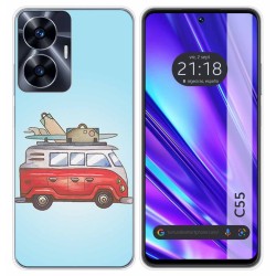 Funda Silicona para Realme C55 diseño Furgoneta Dibujos