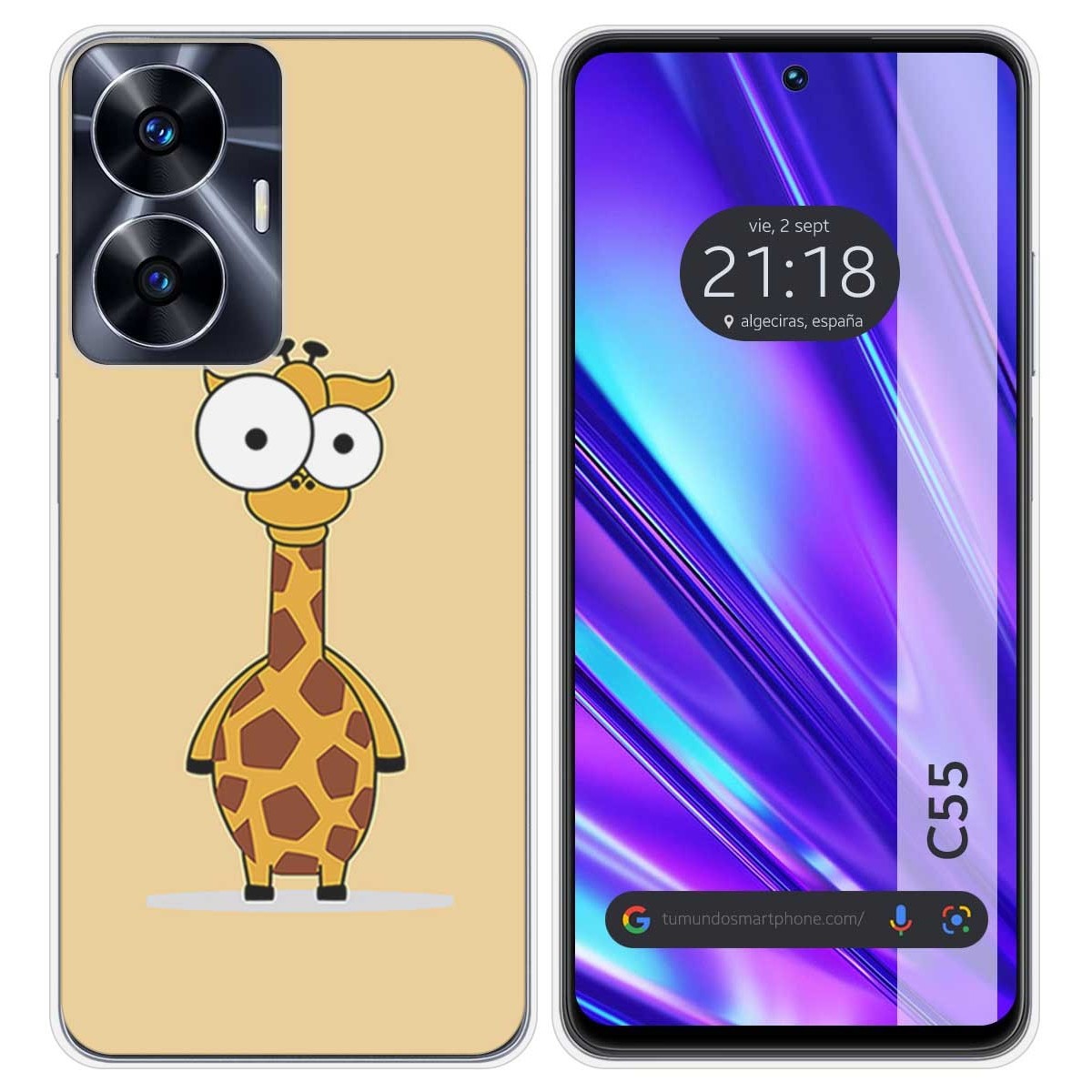 Funda Silicona para Realme C55 diseño Jirafa Dibujos