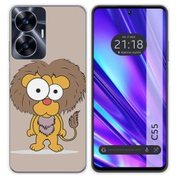 Funda Silicona para Realme C55 diseño Leon Dibujos