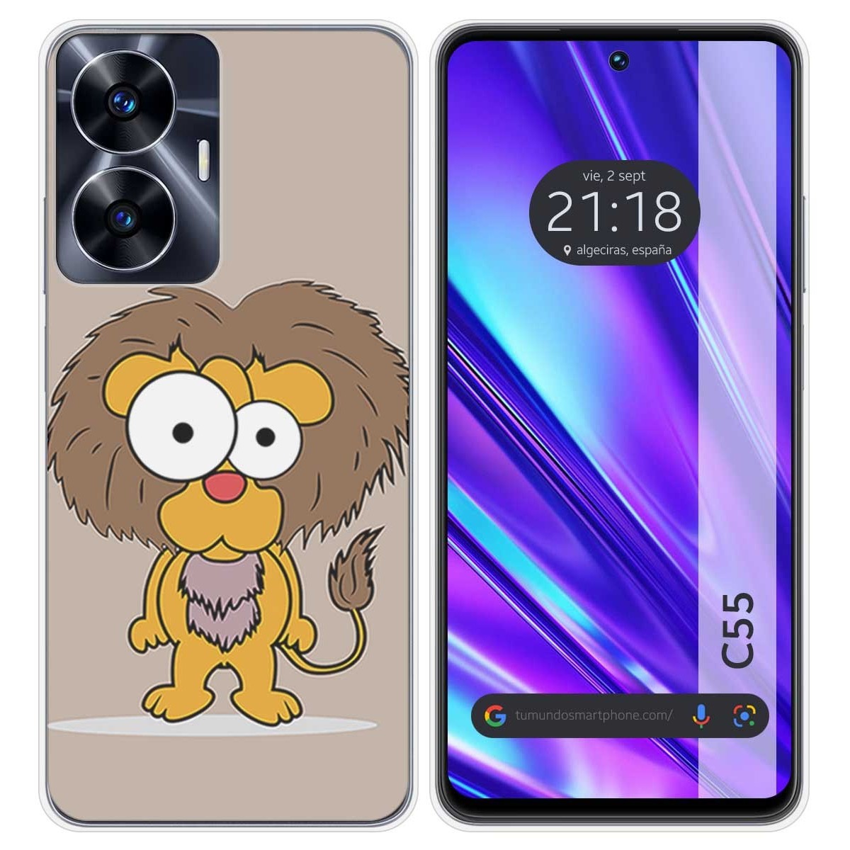 Funda Silicona para Realme C55 diseño Leon Dibujos