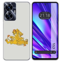 Funda Silicona para Realme C55 diseño Leones Dibujos
