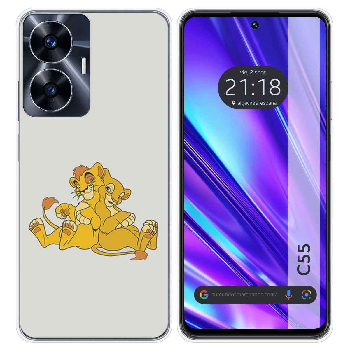 Funda Silicona para Realme C55 diseño Leones Dibujos