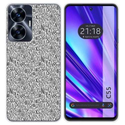 Funda Silicona para Realme C55 diseño Letras Dibujos