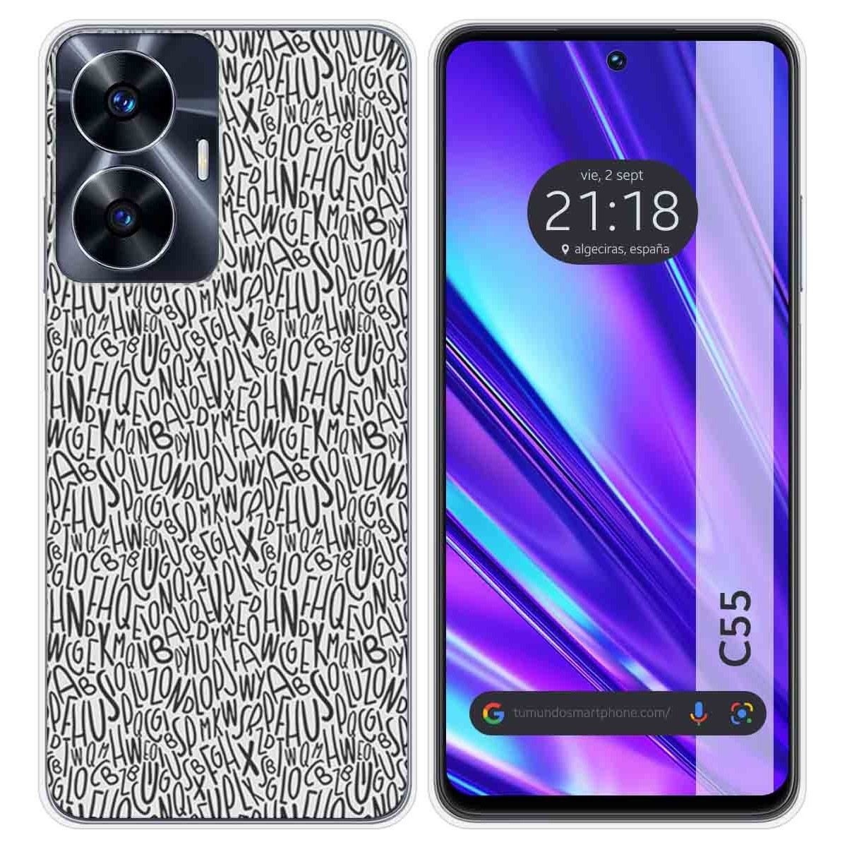 Funda Silicona para Realme C55 diseño Letras Dibujos