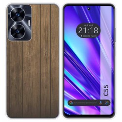 Funda Silicona para Realme C55 diseño Madera Dibujos