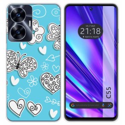Funda Silicona para Realme C55 diseño Mariposas Dibujos