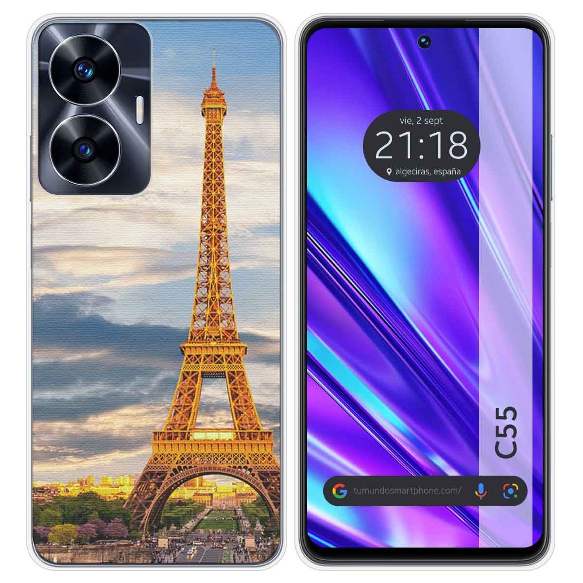 Funda Silicona para Realme C55 diseño Paris Dibujos