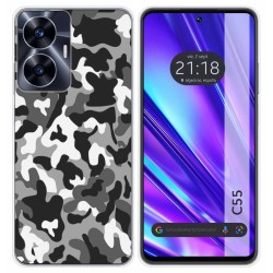 Funda Silicona para Realme C55 diseño Snow Camuflaje Dibujos