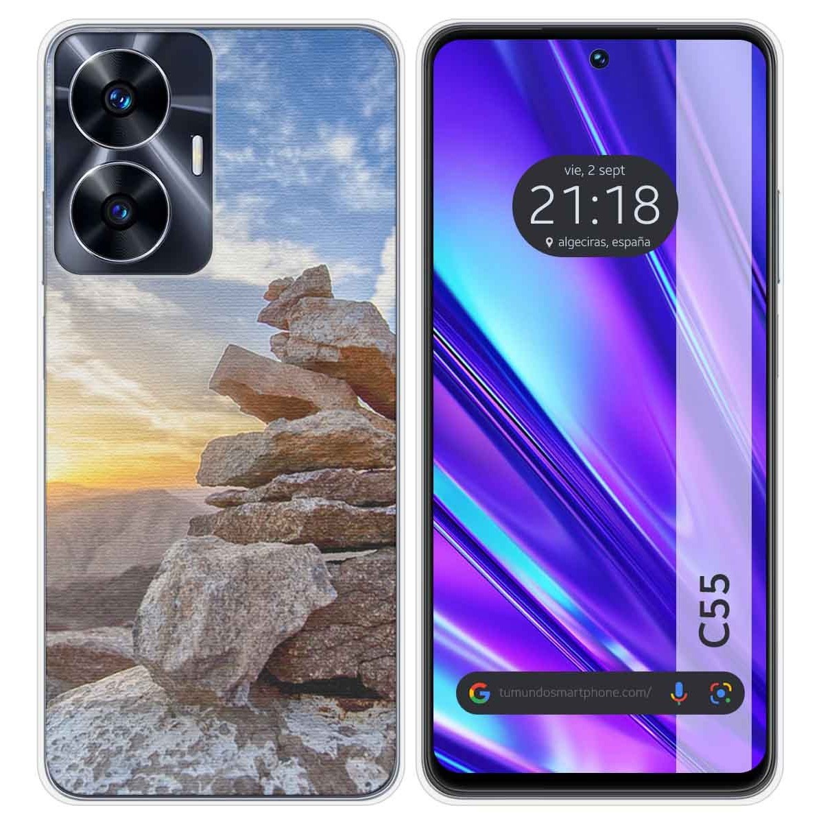 Funda Silicona para Realme C55 diseño Sunset Dibujos