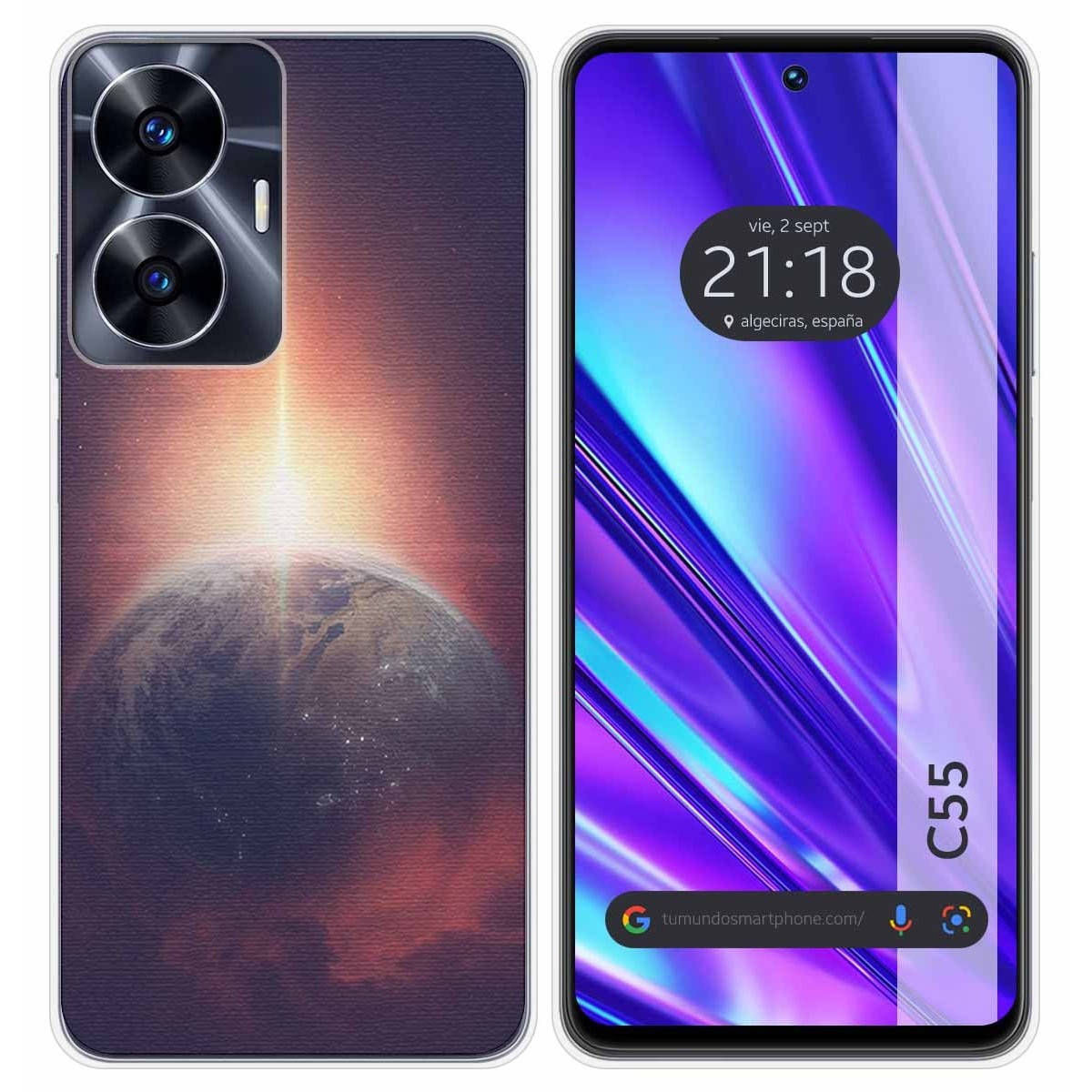 Funda Silicona para Realme C55 diseño Tierra Dibujos