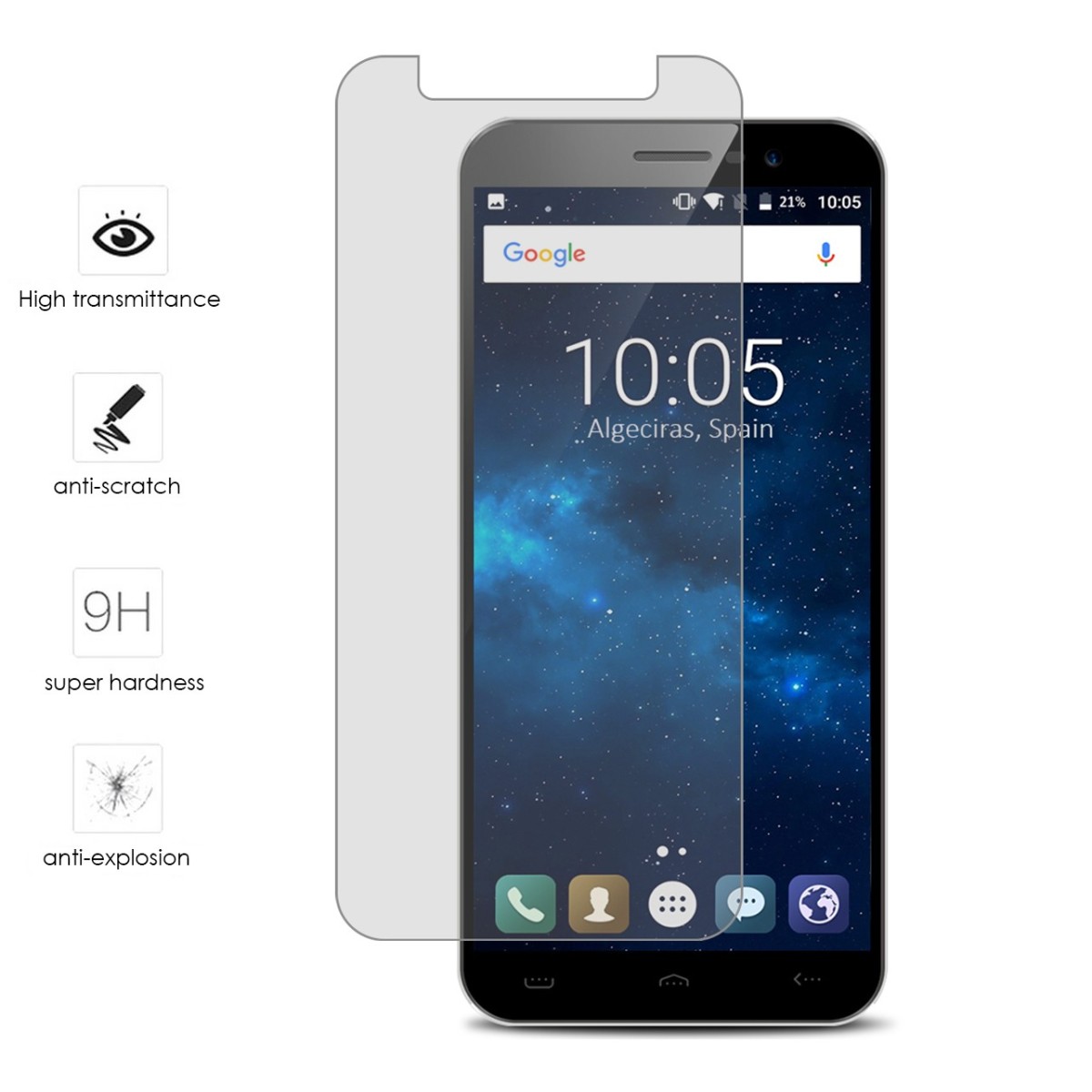 Protector Cristal Templado para Homtom S16 Vidrio