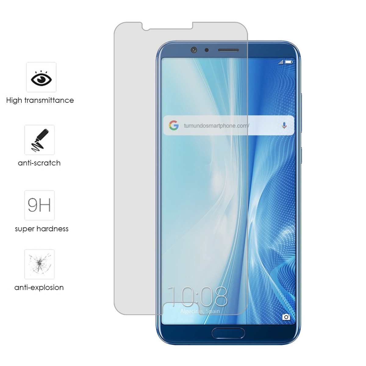 Protector Cristal Templado para Huawei Honor View 10 Vidrio