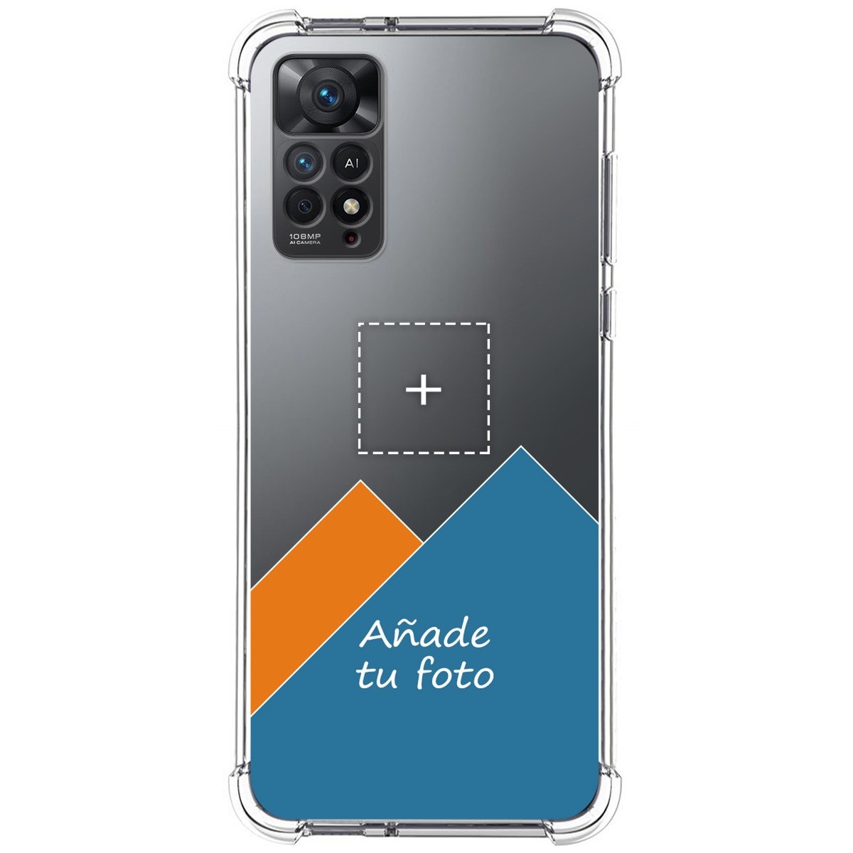 Personaliza tu Funda Silicona AntiGolpes Transparente con tu Fotografía para Xiaomi Redmi Note 12 Pro 4G Personalizada