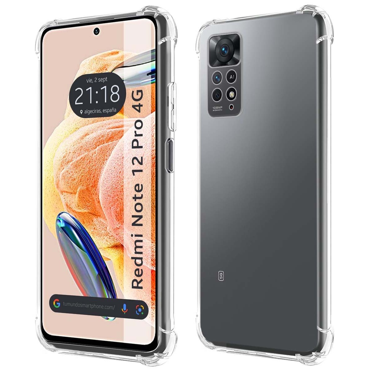 Funda Silicona Antigolpes Transparente compatible con Xiaomi Redmi Note 12 Pro 4G