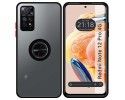 Funda Mate con Borde Negro y Anillo Giratorio 360 compatible con Xiaomi Redmi Note 12 Pro 4G