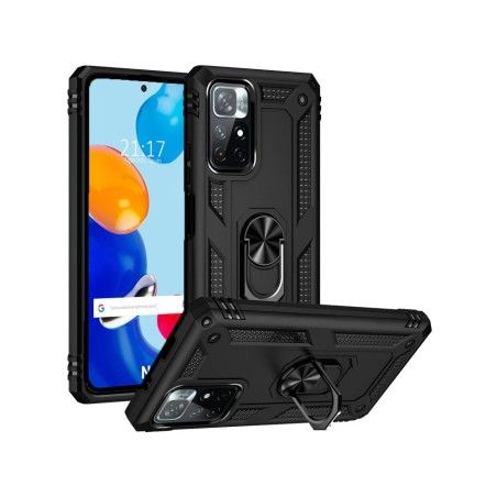 Funda Tough Armor con Anillo Giratorio Negra compatible con Xiaomi Redmi Note 12 Pro 4G