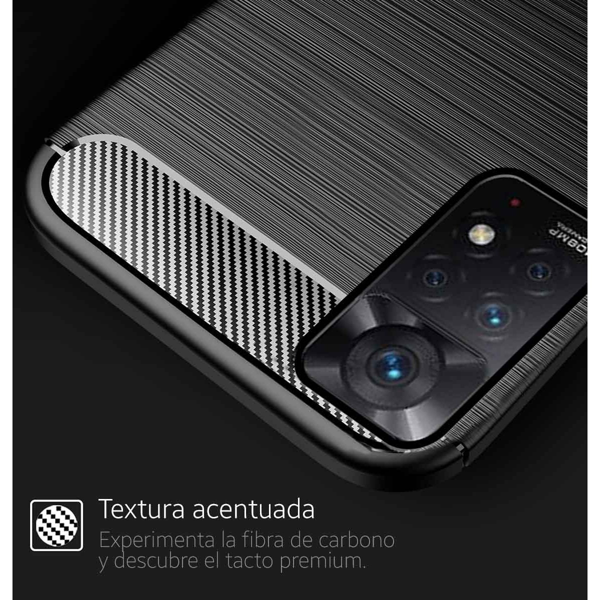 Funda Gel TPU Tipo Carbon Negra compatible con Xiaomi Redmi Note 12 Pro 4G
