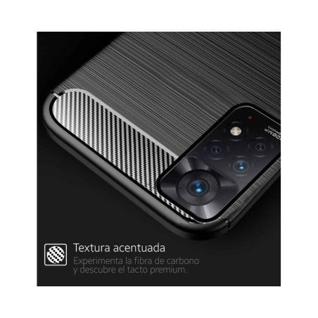 Funda Gel TPU Tipo Carbon Negra compatible con Xiaomi Redmi Note 12 Pro 4G