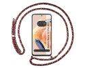 Funda Colgante Transparente compatible con Xiaomi Redmi Note 12 Pro 4G con Cordon Rosa/Dorado