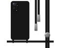 Funda Silicona Líquida con Cordón compatible con Xiaomi Redmi Note 12 Pro 4G Color Negra