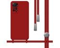 Funda Silicona Líquida con Cordón compatible con Xiaomi Redmi Note 12 Pro 4G Color Roja