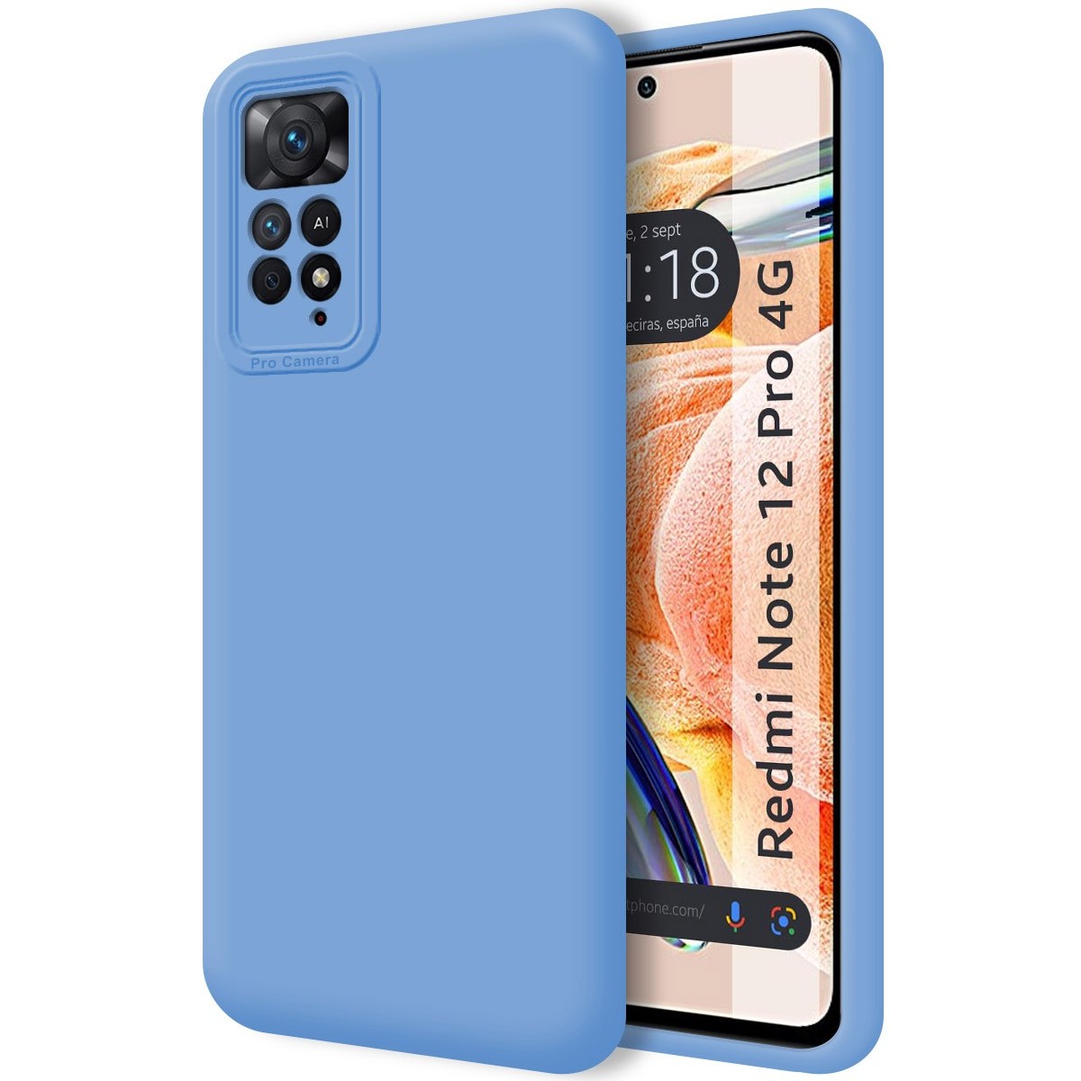 Funda Silicona Líquida Ultra Suave compatible con Xiaomi Redmi Note 12 Pro 4G Color Azul