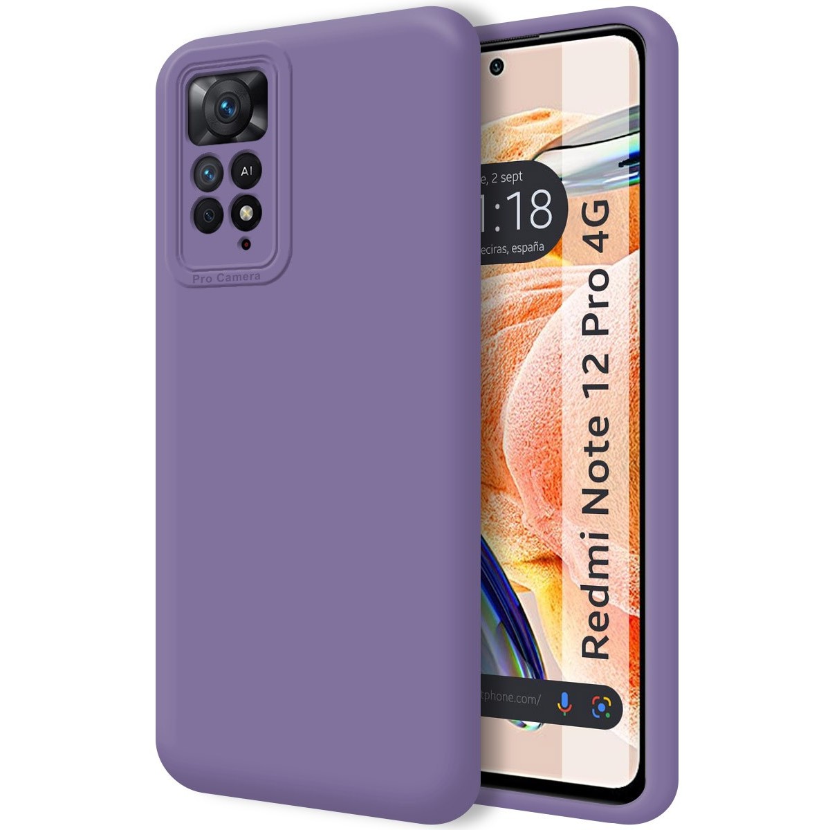 Funda Silicona Líquida Ultra Suave compatible con Xiaomi Redmi Note 12 Pro 4G Color Morada