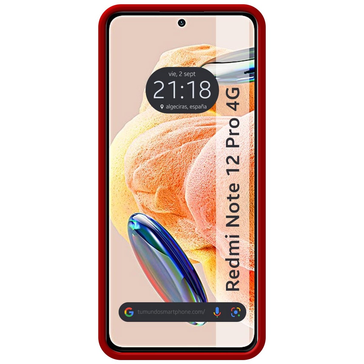 Funda Silicona Líquida Ultra Suave compatible con Xiaomi Redmi Note 12 Pro 4G Color Roja