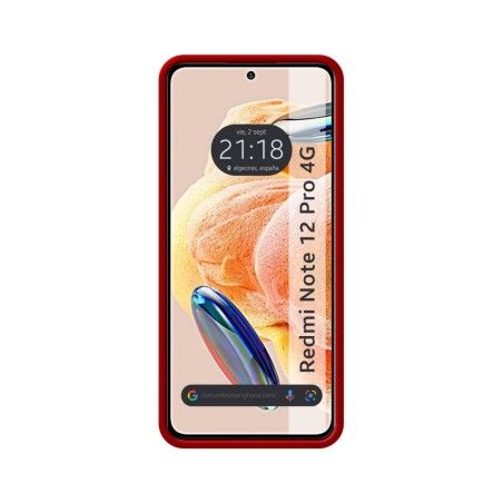 Funda Silicona Líquida Ultra Suave compatible con Xiaomi Redmi Note 12 Pro 4G Color Roja