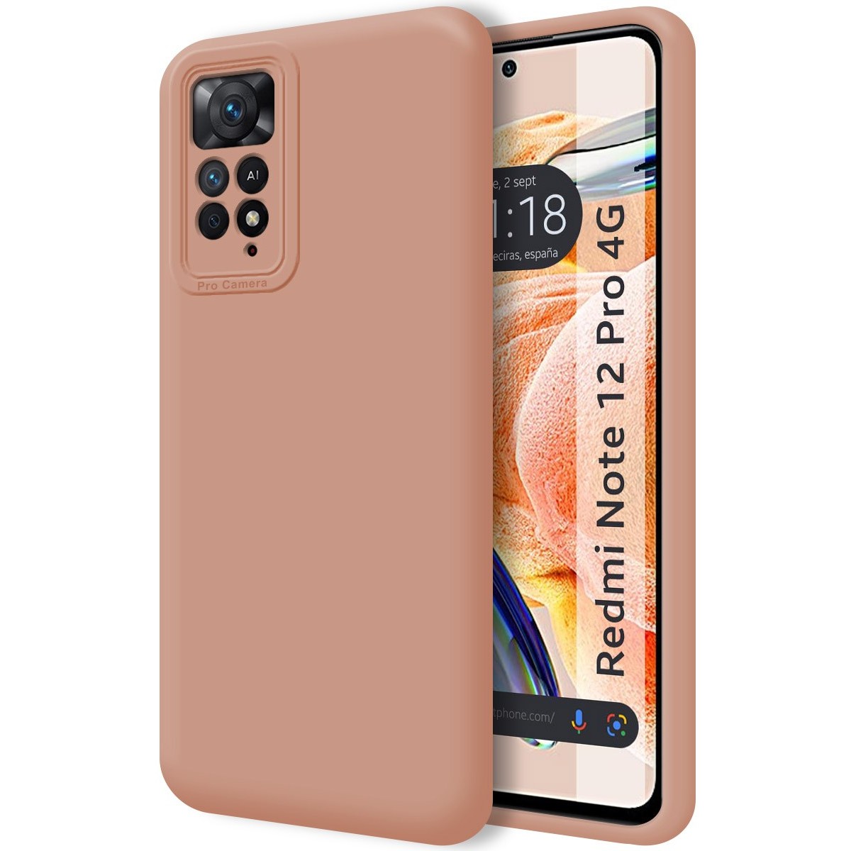 Funda Silicona Líquida Ultra Suave compatible con Xiaomi Redmi Note 12 Pro 4G Color Rosa